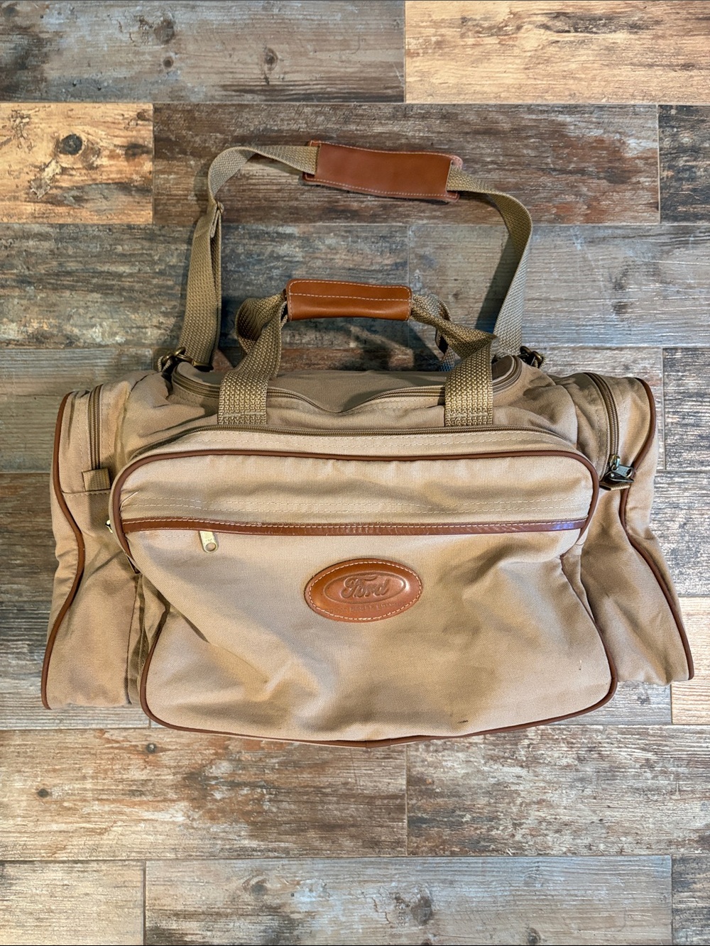 Eddie Bauer Ford Tan Canvas Duffel
